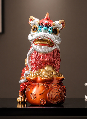 醒狮舞狮招财摆件国潮乔迁开业礼品新中式客厅玄关前台办公室摆件