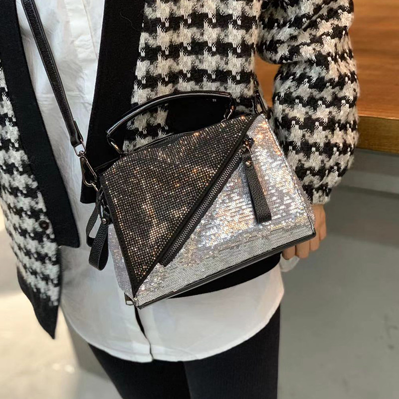 宽带烫钻手提包2020新款镶钻小方包软皮女包潮流亮片单肩包斜挎包,淘宝优惠券,粉丝福利购,淘宝优惠卷