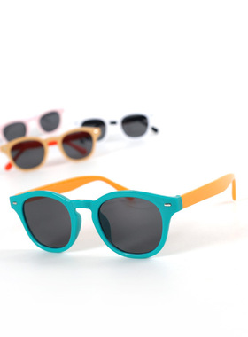 韩版儿童太阳镜时尚拼色个性方框