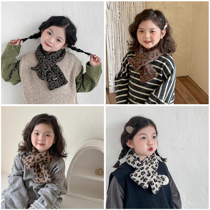 New soft and waxy baby leopard print knitted scarf