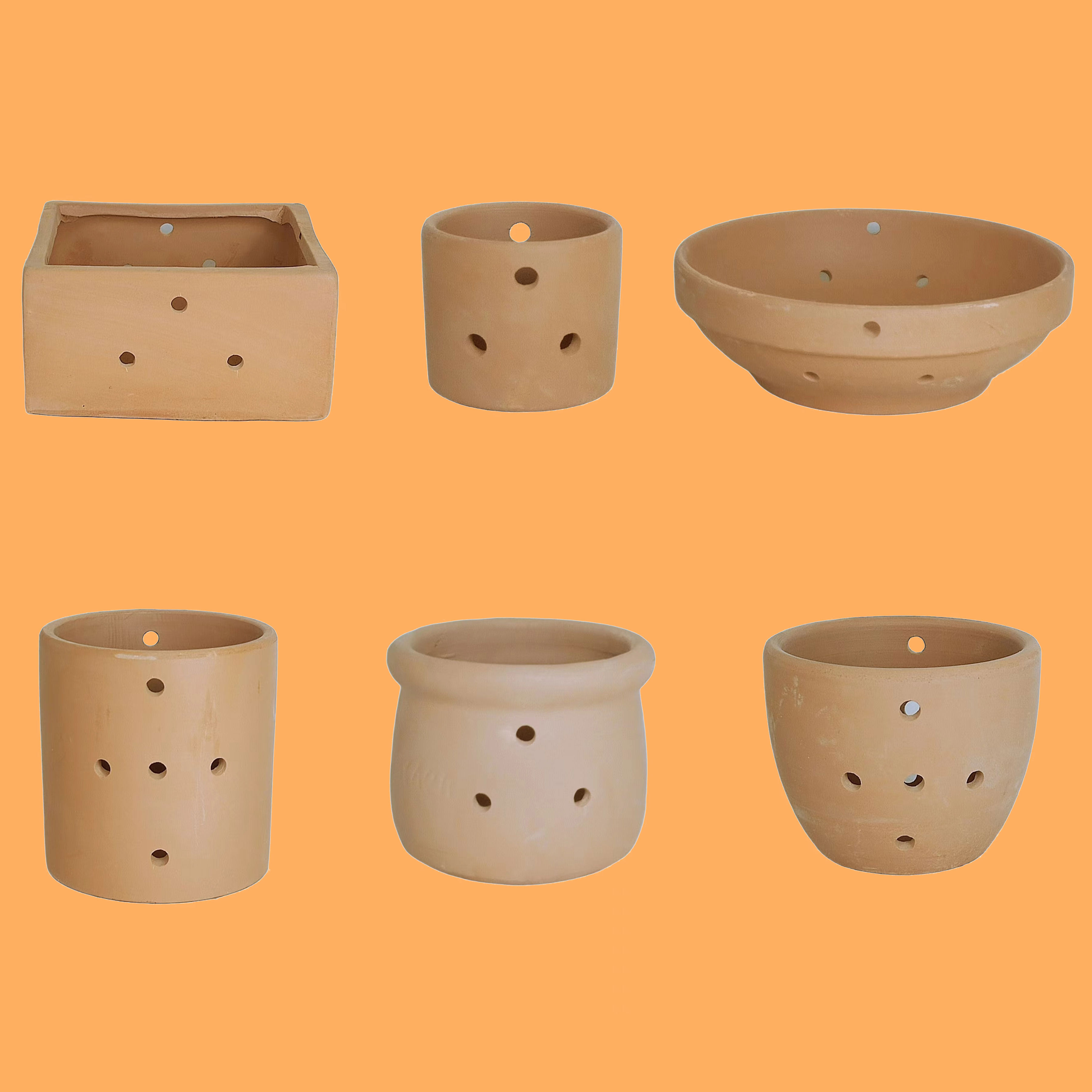 新款红陶挂盆多孔花盆蝴蝶兰花专用透气盆鱼缸造景海葵奶嘴躲避窝,淘宝优惠券,粉丝福利购,淘宝优惠卷