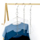 Stainless steel wardrobe chain foldable storage rack multi-function hook hanger 10-hole household balcony drying rack