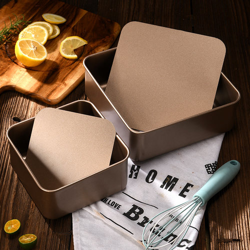 古早味蛋糕模具烤盘加高加深6-8-9寸不粘烤箱家用活底烘焙正方形 - 图3