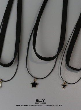 百搭脖子配饰项链黑色choker项圈
