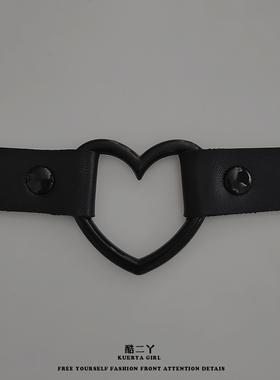 choker项圈颈链皮质酷二丫暗黑女