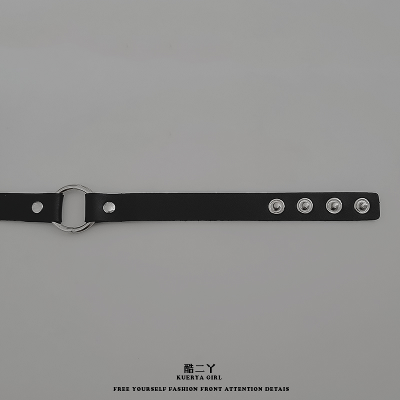 酷二丫原宿禁欲脖带项圈男暗黑皮质chocker颈圈女脖颈链黑色粗环 - 图2