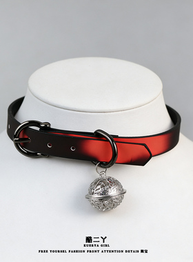 变色牵引绳骨头铃铛项圈情侣项链