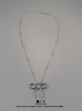 蝴蝶结爱心小众设计感气质锁骨链