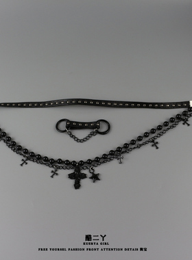 暗黑复古朋克甜酷多层项链choker