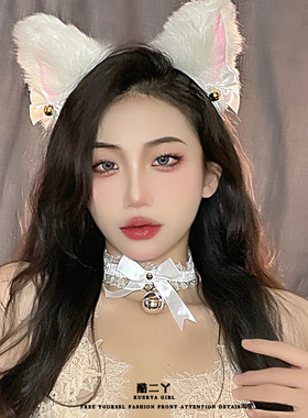 猫咪耳朵+项圈套装发箍圣诞头饰