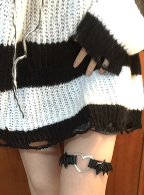 酷二丫朋克项圈女天使恶魔皮项链