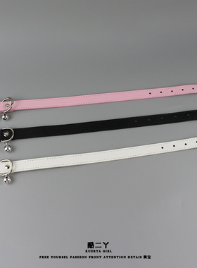 甜酷小狗爪印朋克铃铛项圈项链潮