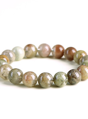 久雅水晶 天然多色抹茶幽灵圆珠手链 多宝抹茶幽灵散珠手串 批发