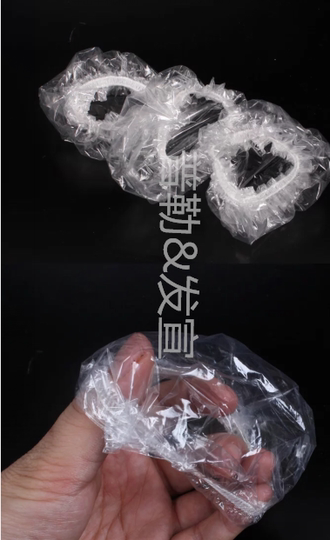 Ear muffs dyed plastic film waterproof shower