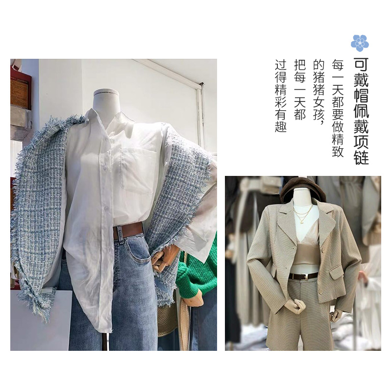 服装店模特道具女半身韩版锁骨衣橱窗展示架子假体台平肩模特人偶-图1