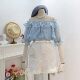 ສິ້ນ denim ຝຣັ່ງສີບົວສູງແອວ A-line fishtail skirt