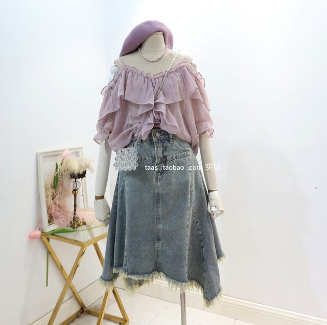 ພາກຮຽນ spring ແລະ summer ຝຣັ່ງສີມ່ວງ fairy ruffle ເທິງ halter