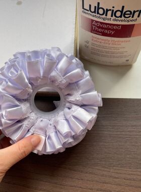 浅紫提花绣球双层发圈绣球发圈
