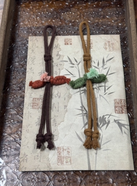 纯手工编织葫芦腰绳棉线可调节推拉藏风奶瓶八宝，葫芦挂绳
