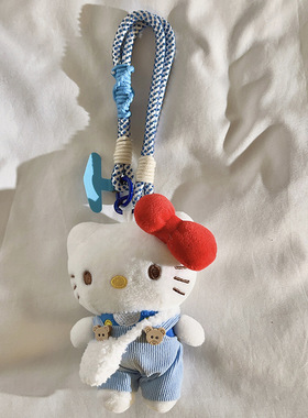 背带裤KT猫手机链条短款女钥匙扣