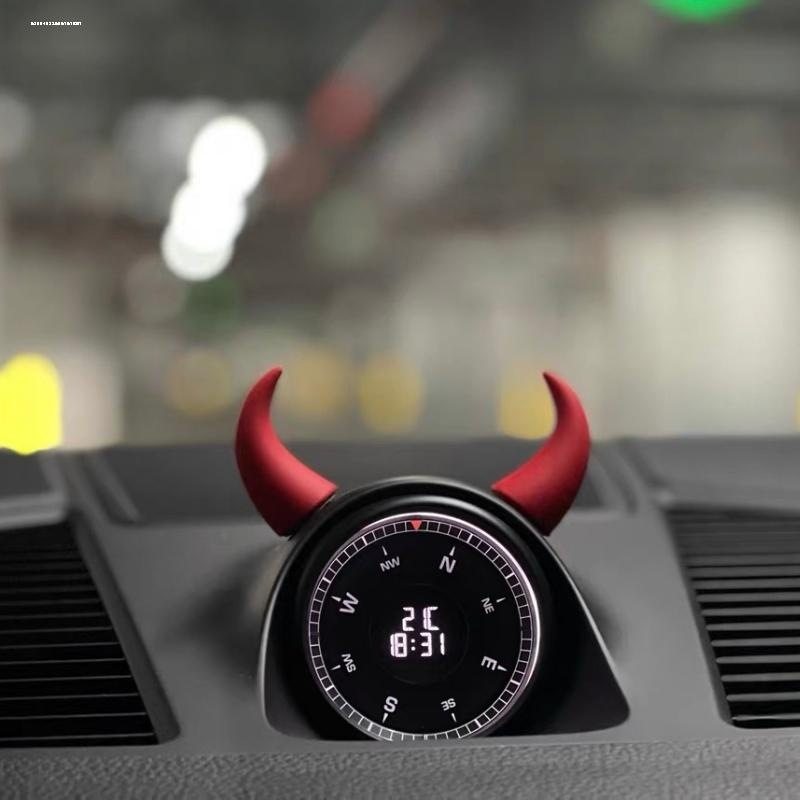 创意搞笑车载中控台显示屏小牛角方向盘恶魔角可爱汽车装饰品摆件,淘宝优惠券,粉丝福利购,淘宝优惠卷