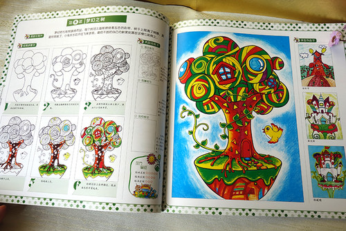 儿童绘画教材 创意儿童画教程 美丽景物 少儿艺术培训专用教材 学画画的书 6-12岁美术班小学生画画基础技法教程书籍 临摹画册 - 图1