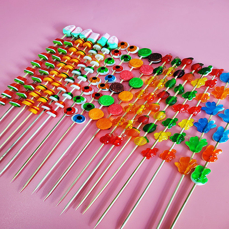 网红橡皮糖串串各种样眼睛汉堡西瓜串串糖混搭多眼怪棒棒果汁软糖,淘宝优惠券,粉丝福利购,淘宝优惠卷