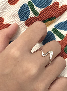 psycho7少女心电图镀银百搭戒指