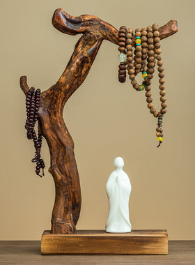 手串挂架实木文玩挂串展示架佛珠核桃收纳手链中式木质首饰置物架