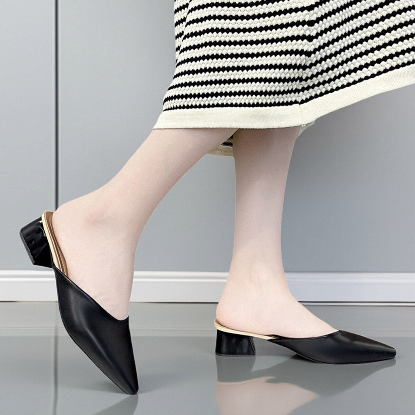 试衣鞋女网红凉拖外穿2026新款粗跟百搭时尚尖头包头31码32小码鞋,淘宝优惠券,粉丝福利购,淘宝优惠卷