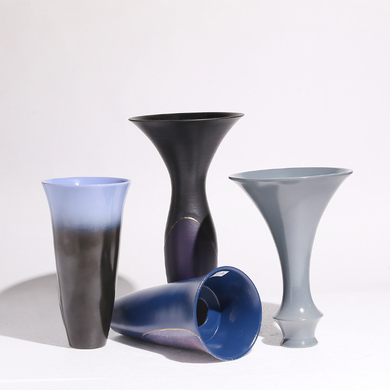 日本进口池坊花器日式禅意复古生花立花插花器皿鲜花干花花瓶花盆