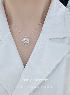 其他女足银990平安锁项链