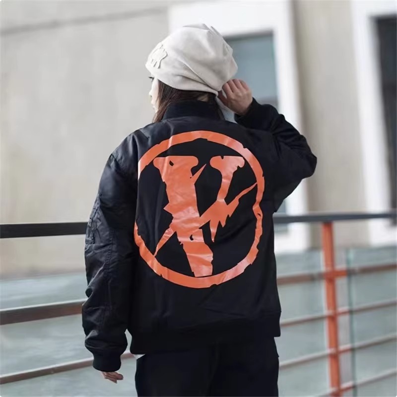 弹跳潮人VLONE 3M反光背后大LOGO藤原浩双面穿棉服外套情侣款春季