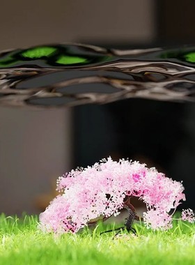 樱花树摆件水族鱼缸造景装饰品粉色樱花大小号pvc仿真树水下世界