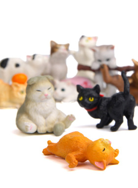 猫咪抽象手办创意百搭风造景摆件