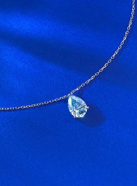 慕景珠宝欧美款S925银海蓝钻水滴