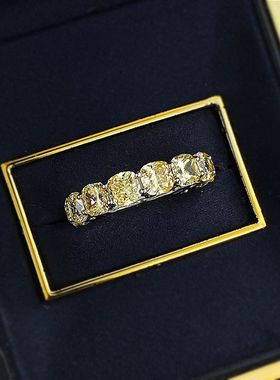 慕景珠宝S925银肥方mm黄钻排钻