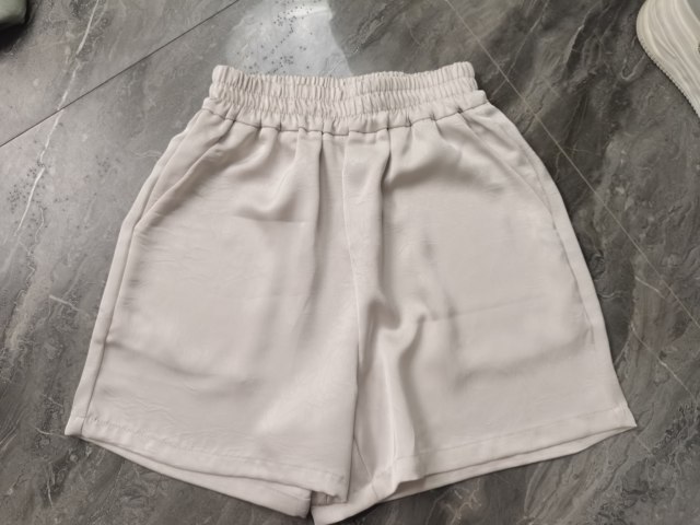 2 Double Sided Satin Shorts Pocket Plus Size Loose Women
