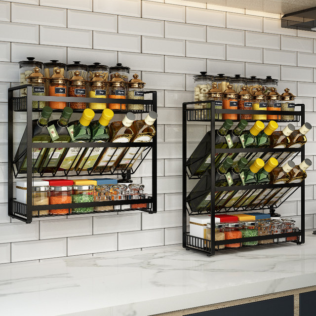 Shelf countertop condiment jar stainless steel kitchen