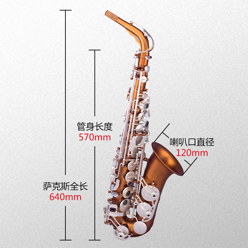 泰山萨克斯管乐器演奏级中音降e调TSAS-BM5麻银按键专业考级系列 - 图1