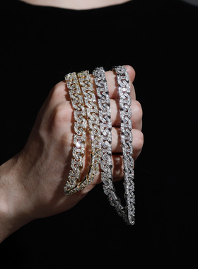 9MM日字形小众设计满钻古巴项链