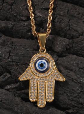 恶魔的眼睛上帝之手锆石吊坠项链