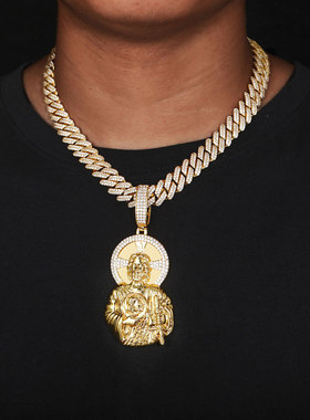 欧美美式个性头像吊坠项链