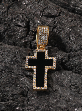 ICEBLING黑色钛钢十字架项链