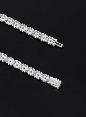 6MM纯银莫桑钻冰糖手链