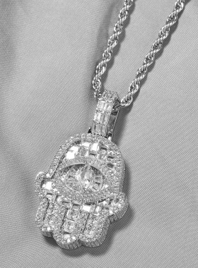 上帝之手手掌满钻锆石眼睛吊坠