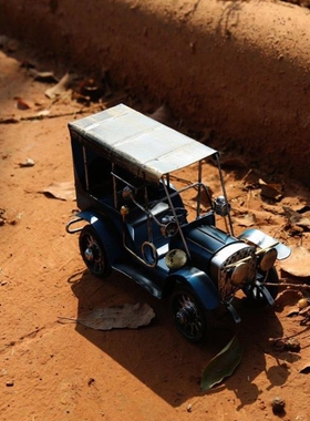 zakka复古铁皮汽车模型摆件客厅电视柜酒柜工艺品摆设铁皮老爷车