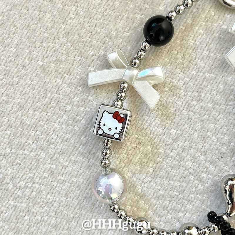 HHHgugu手机链条可爱KT猫方块蝴蝶结短挂绳挂链手机链钥匙扣饰品,淘宝优惠券,粉丝福利购,淘宝优惠卷