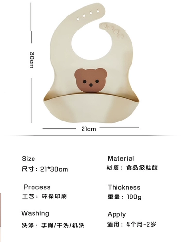 Детский водонепроницаемый портативный нагрудник для еды для новорожденных, с медвежатами, с карманом, анти-грязь