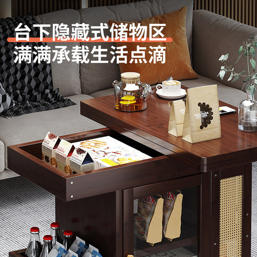 沙发边几可移动床头桌子侧边柜家用客厅小户型茶台边桌小茶几角几 - 图0